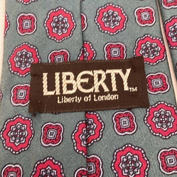 Vintage Liberty Silk Ties For Mens Dark Teal Raspberry Paisley USA - Picture 3 of 8